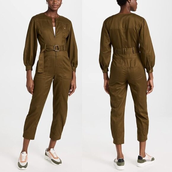 Madewell Tapered Leg Jumpsuit Zip Up Boiler Utility Suit Cotton Tencel Sz M - Picture 1 of 12